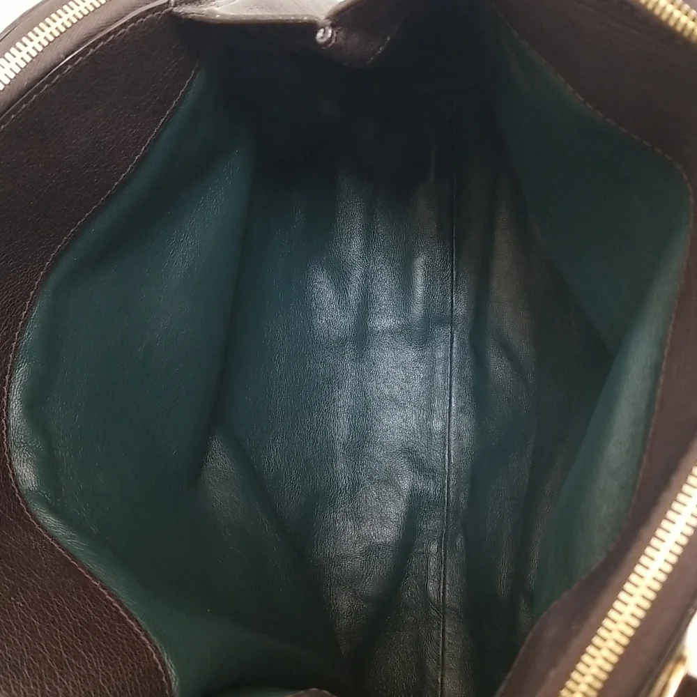 Marc Jacobs Hudson Striping Leather Satchel with Leather Lining in Dark …